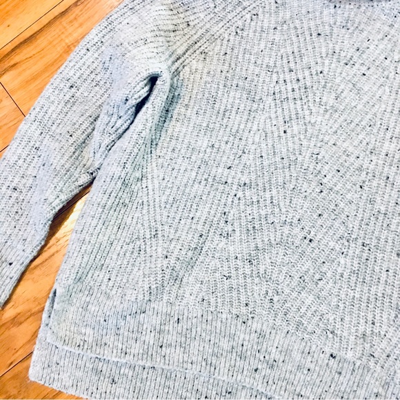 Madewell cable knit sweater ribbed knit wool grey gray winter turtleneck… - Picture 4 of 10